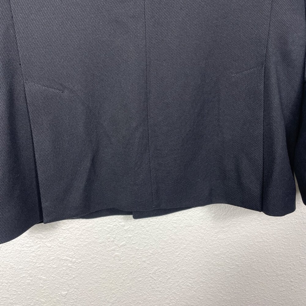 Zara Man Military Blazer Jacket Black Lined Double Vent Structured Size 36R - Picture 8 of 11